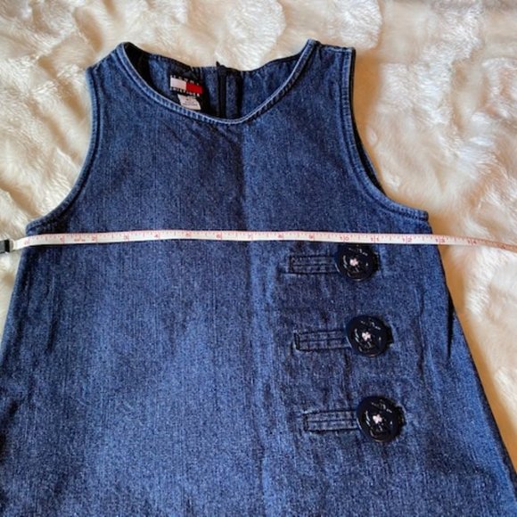 Tommy Hilfiger Blue Denim Jumper Dress Girls Size 6X - Picture 10 of 11